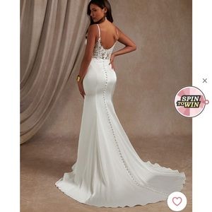 **NEVER WORN ** Beautiful Azazie Satin Mermaid Wedding Dress